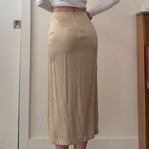 & Other Stories Gold Satin Skirt
